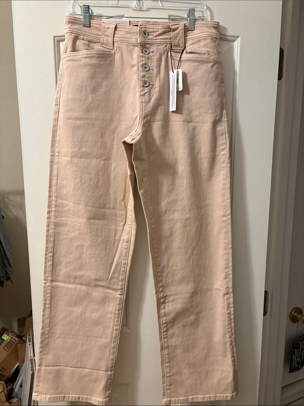 Sanctuary NWT Luna Cuffed Straight Crop Light Pink Size 30